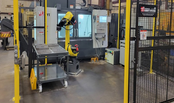 Haas ST-25 CNC Lathe with a Fanuc M-20iD arm